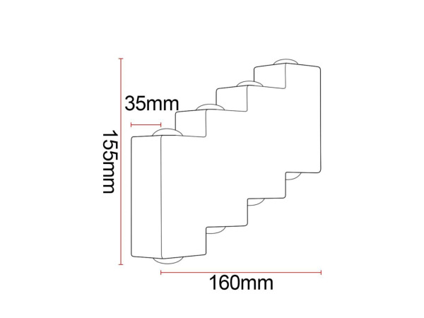 4x 4 x Tweezijdige LED Wandlamp – 8W – 3500K – IP54 – SW-45-4 – foto 2 – kavel bij XL Auctions