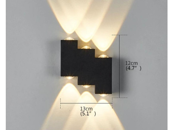 8x 8 x Tweezijdige LED Wandlamp – 6W – 3500K – IP54 – SW-45-3 – foto 4 – kavel bij XL Auctions