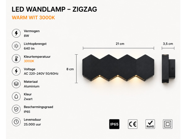 4x 4 x Tweezijdige LED Wandlamp – 8W – 3500K – IP54 – SW-51-4 – foto 4 – kavel bij XL Auctions