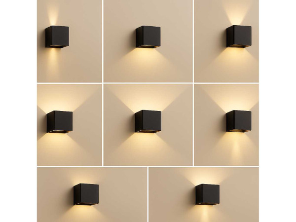 20x 20 x Wandlamp – Tweezijdige LED – Kubus – 2 x 5W – Zwart – kavel bij XL Auctions