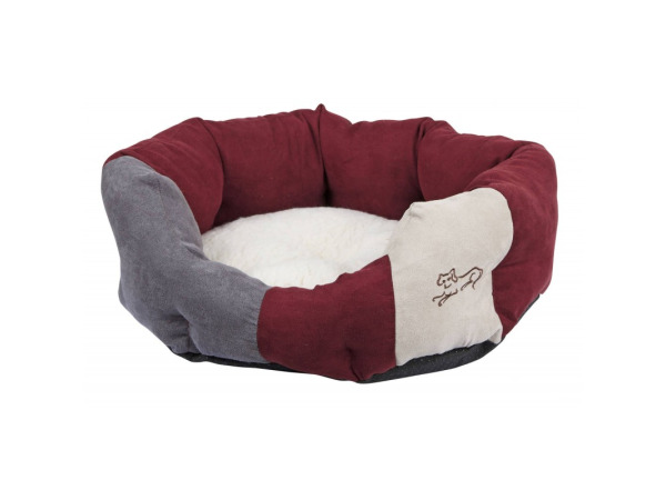 Knuffelbed Amelie L64xB57cm bordeauxrood/antraciet – foto 2 – kavel bij XL Auctions
