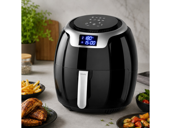 Airfryer XXL Heteluchtfriteuse 8L 1800W Zwart – foto 2 – kavel bij XL Auctions