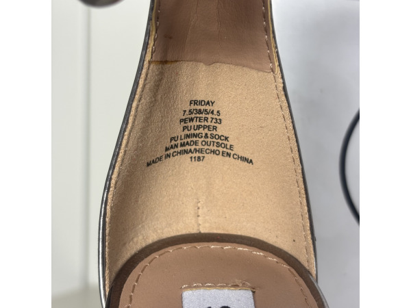 Steve Madden Friday Sandalen Dames Maat 38 Pewter – Nieuw – foto 4 – kavel bij XL Auctions