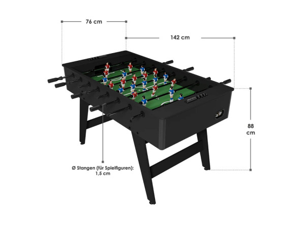 Tafelvoetbaltafel / Voetbaltafel - Incl. Accessoires - Zwart – foto 7 – kavel bij XL Auctions