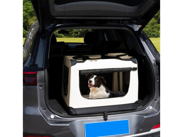 Hondentransportbox S opvouwbaar 34 x 50 x 36 cm beige – foto 3 – kavel bij XL Auctions