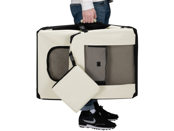 Hondentransportbox S opvouwbaar 34 x 50 x 36 cm beige – foto 10 – kavel bij XL Auctions