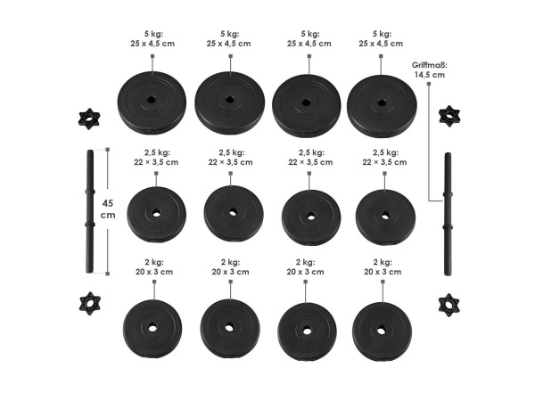 Halterset / Dumbells 40 kg - 2-delig - Zandgevuld – foto 3 – kavel bij XL Auctions