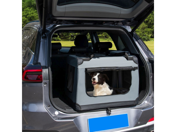 Hondentransportbox XL opvouwbaar 81 x 56 x 58 cm grijs – foto 3 – kavel bij XL Auctions