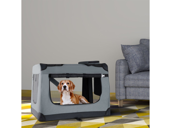 Hondentransportbox S opvouwbaar 34 x 50 x 36 cm grijs – foto 3 – kavel bij XL Auctions