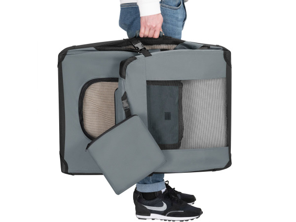 Hondentransportbox S opvouwbaar 34 x 50 x 36 cm grijs – foto 8 – kavel bij XL Auctions