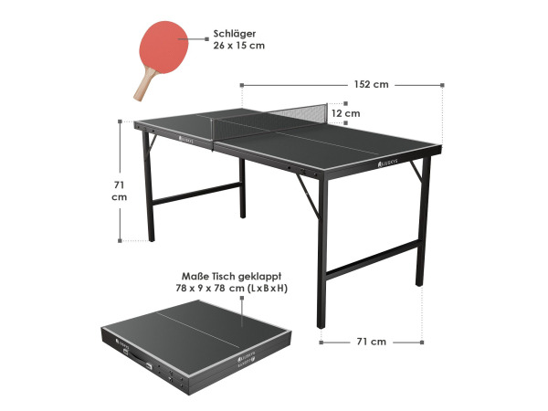 Mini Tafeltennistafel Flexi - Zwart / Zilver – foto 10 – kavel bij XL Auctions