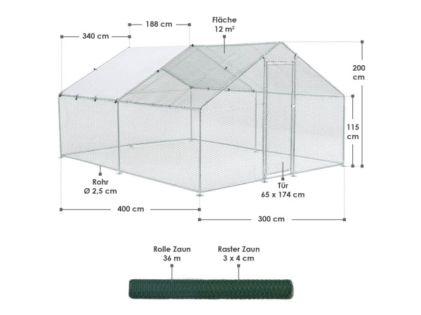 Kippenren / Kippenhok - HLS25T - 300 x 400 x 200 cm – foto 2 – kavel bij XL Auctions