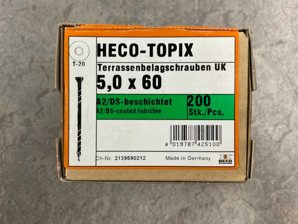 10x HECO vlonderschroef ø5x60mm 200-pack RVS – foto 3 – kavel bij XL Auctions