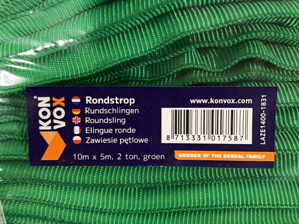 3x Konvox Rondstrop Groen 2 Ton – 5 m – foto 5 – kavel bij XL Auctions