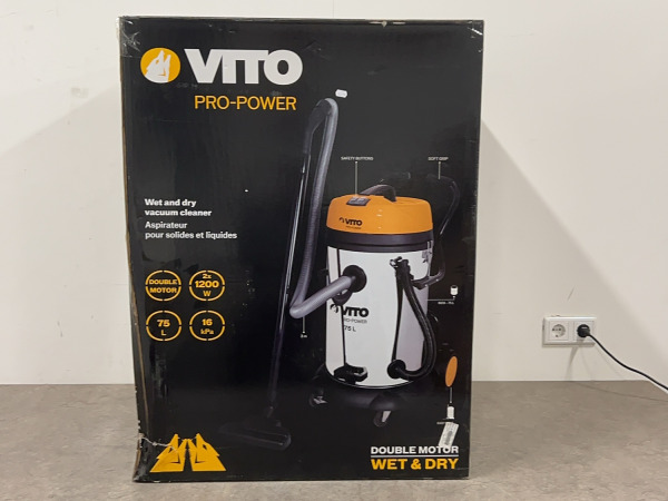 Vito bouwstofzuiger nat en droog 75L Pro-Power – kavel bij XL Auctions