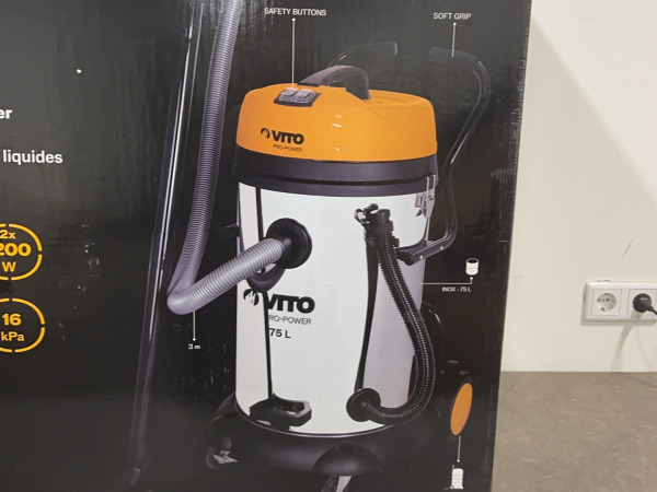 Vito bouwstofzuiger nat en droog 75L Pro-Power – foto 2 – kavel bij XL Auctions