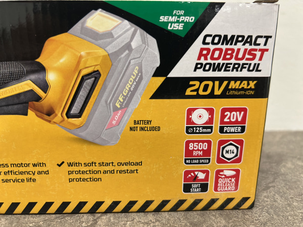 FF Group accu haakse slijper 20V Plus body CAG 125-BL – foto 3 – kavel bij XL Auctions