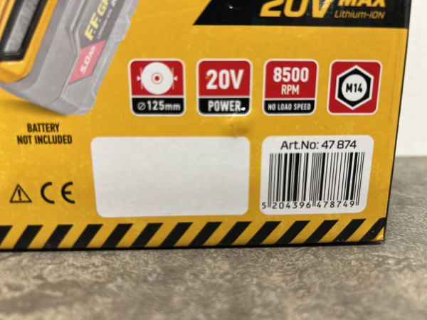 FF Group accu haakse slijper 20V Plus body CAG 125-BL – foto 7 – kavel bij XL Auctions