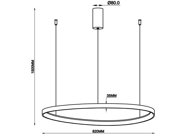 Hanglamp Zwart 82cm 70W LED CCT 3 Kleur & 3 Stappen Dimmen – foto 4 – kavel bij XL Auctions
