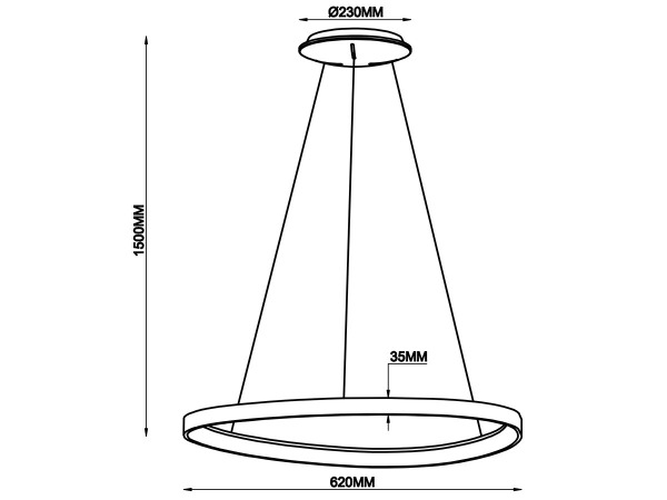 Hanglamp Goud 62cm 50W LED CCT 3 Kleur & 3 Stappen Dimmen – foto 4 – kavel bij XL Auctions