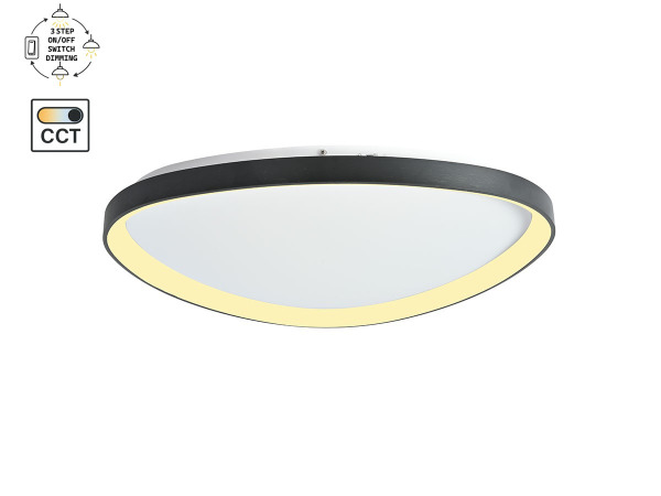 Plafondlamp Zwart 62cm 50W LED CCT 3 Kleur 3Step Dim – foto 4 – kavel bij XL Auctions