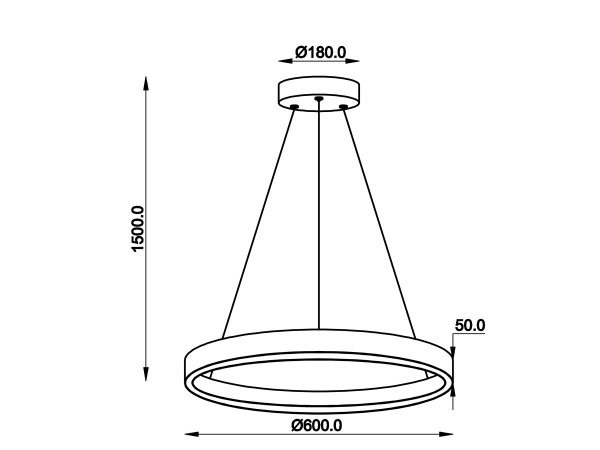 Hanglamp Zwart 60cm 40W LED CCT 3 Kleur & 3 Stappen Dimmen – foto 4 – kavel bij XL Auctions