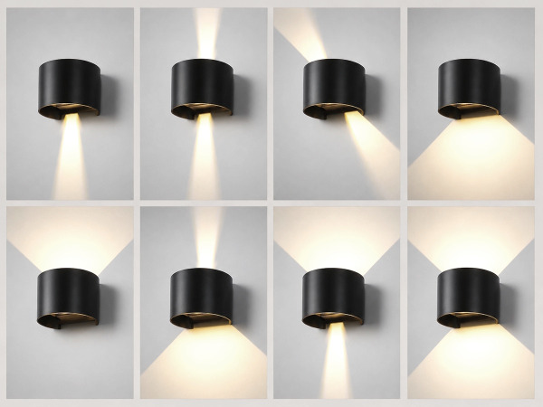 20x 7W LED zwart Wandlamp rond duo licht verstelbaar waterdicht – foto 5 – kavel bij XL Auctions
