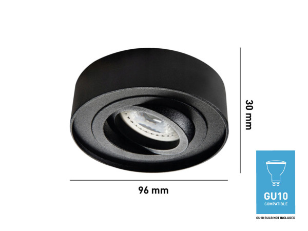 10x GU10 Inbouw armatuur zwart kantelbaar met lamphouder – foto 5 – kavel bij XL Auctions