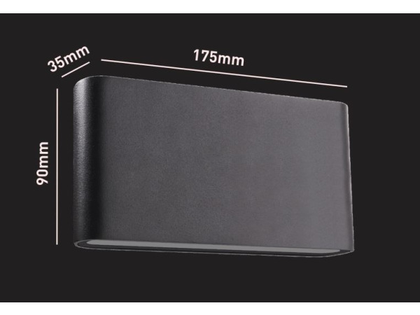 12x 12W LED Wandlamp duo licht zwart warm wit waterdicht 17.5cm – foto 9 – kavel bij XL Auctions
