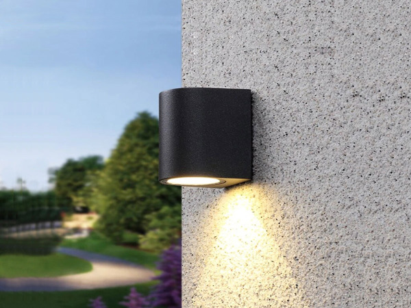 4x Wandlamp modern halfrond GU10 fitting zand zwart waterdicht – foto 3 – kavel bij XL Auctions