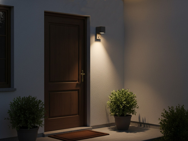 4x Wandlamp rechthoekig GU10 fitting zand zwart IP44 met sensor – foto 2 – kavel bij XL Auctions