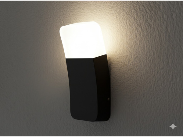 2x 9.5W LED Wandlamp gebogen zand zwart warm wit waterdicht – foto 5 – kavel bij XL Auctions