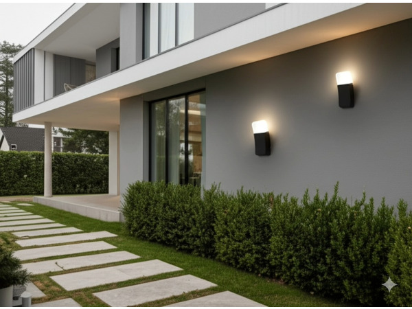 2x 9.5W LED Wandlamp gebogen zand zwart warm wit waterdicht – foto 7 – kavel bij XL Auctions
