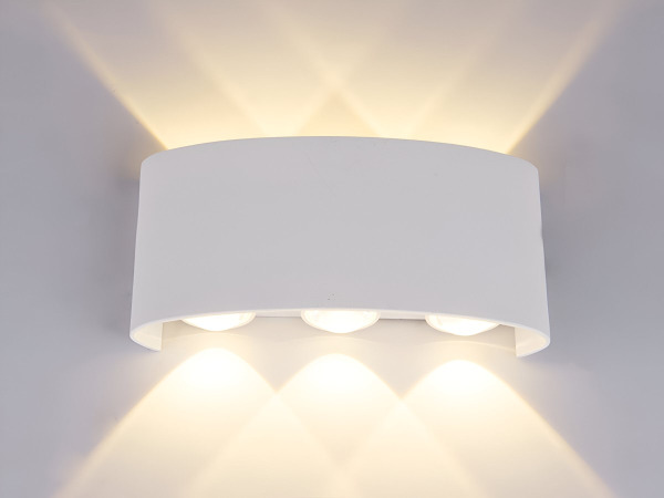 8x 6W LED ovaal Wandlamp zes licht zand wit warm wit waterdicht – foto 2 – kavel bij XL Auctions