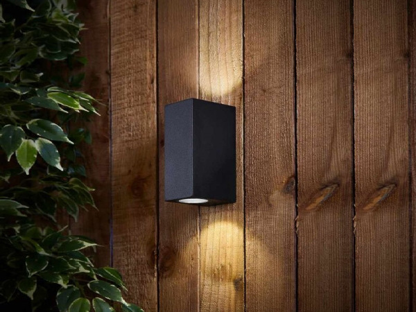 8x Wandlamp rechthoekig GU10 duo fitting zwart waterdicht – foto 6 – kavel bij XL Auctions