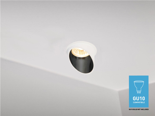 20x GU10 Inbouw design armatuur cilinder zand wit en zwart – foto 2 – kavel bij XL Auctions