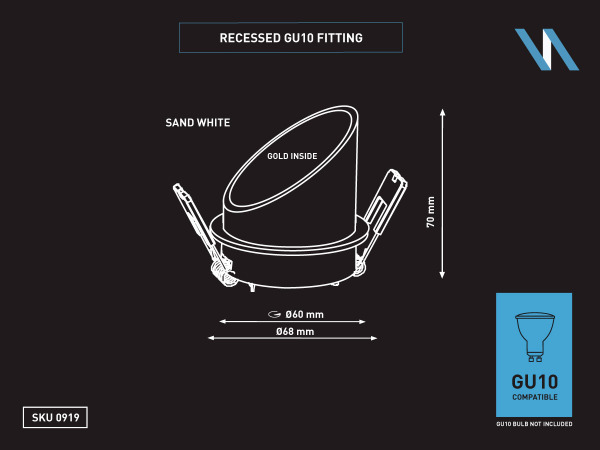 20x GU10 Inbouw design armatuur cilinder zand wit en zwart – foto 3 – kavel bij XL Auctions