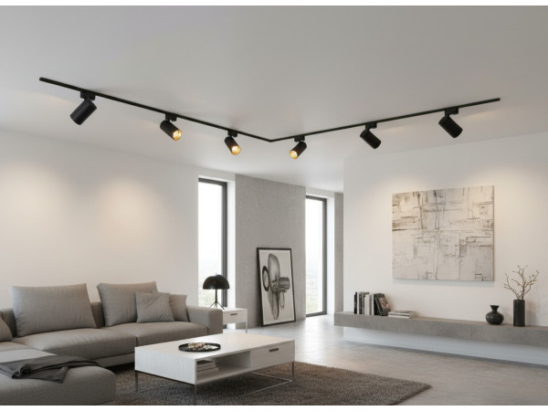 2 meter Railsysteem met 6 st railspot GU10 fitting met ring – foto 10 – kavel bij XL Auctions