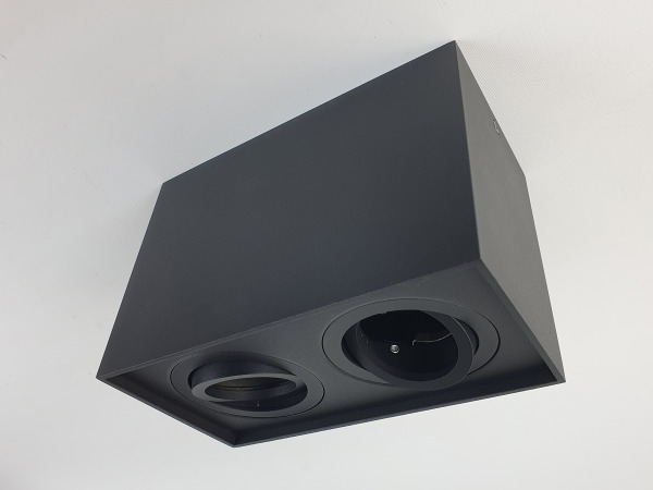 2x GU10 Opbouwspot Armatuur dual fittingen zwart kantelbaar – foto 3 – kavel bij XL Auctions