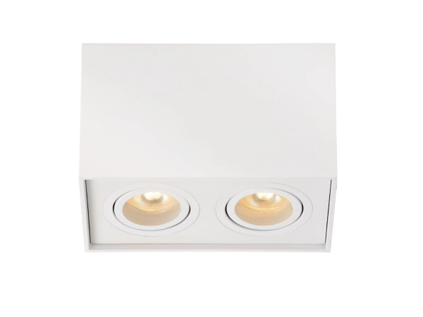 2x GU10 Opbouwspot Armatuur dual fittingen wit kantelbaar – foto 3 – kavel bij XL Auctions