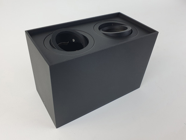 2x GU10 Opbouwspot Armatuur dual fittingen zwart kantelbaar – foto 4 – kavel bij XL Auctions