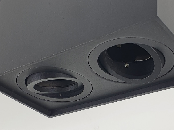 2x GU10 Opbouwspot Armatuur dual fittingen zwart kantelbaar – foto 5 – kavel bij XL Auctions