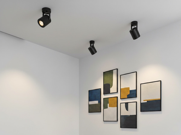 12x GU10 Opbouwspot Armatuur cilinder zand zwart draaibaar – foto 3 – kavel bij XL Auctions