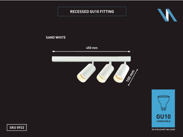 6x GU10 Opbouwspot Armatuur triple cilinder zand wit draaibaar – foto 2 – kavel bij XL Auctions