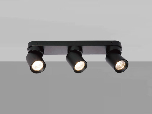 2x GU10 Opbouwspot Armatuur triple cilinder zand zwart – foto 4 – kavel bij XL Auctions