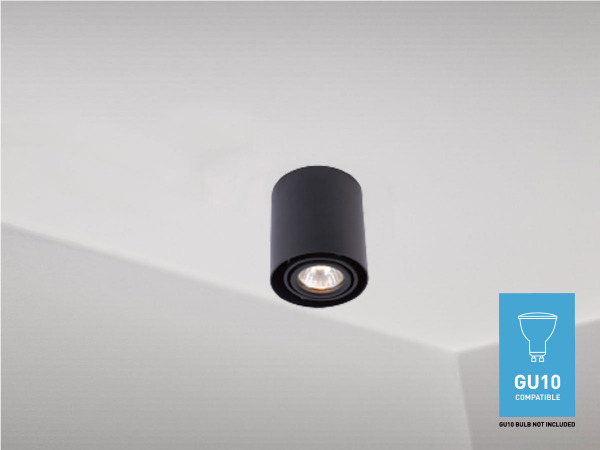 12x GU10 Design Opbouwspot Armatuur 10cm zwart – foto 2 – kavel bij XL Auctions
