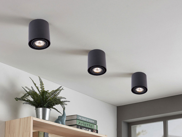6x GU10 Design Opbouwspot Armatuur 10cm zwart – foto 3 – kavel bij XL Auctions
