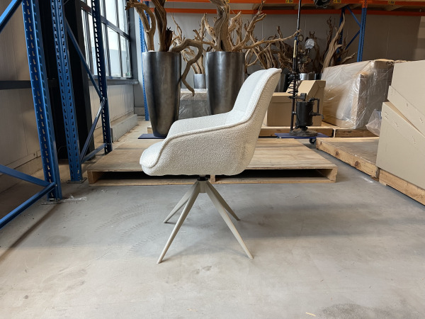 Eetkamerstoel Fogio (set van 6)- Boucle natural- draaibaar – foto 2 – kavel bij XL Auctions