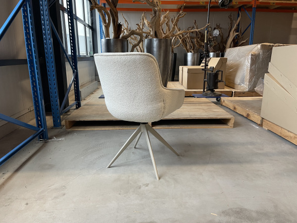 Eetkamerstoel Fogio (set van 6)- Boucle natural- draaibaar – foto 3 – kavel bij XL Auctions