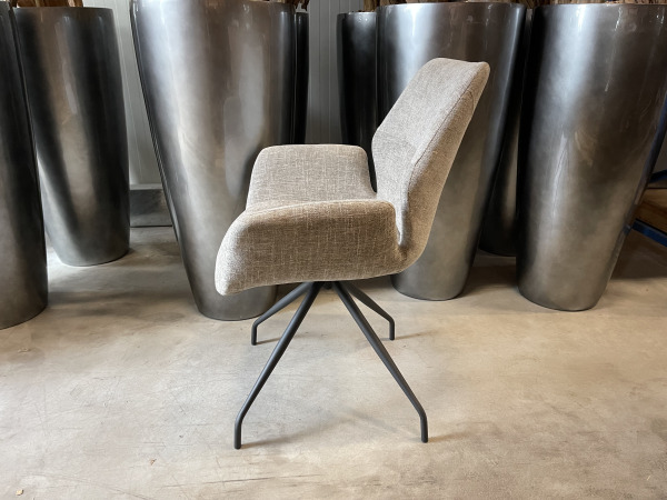 Eetkamerstoel Mondial (set van 4) weefstof - taupe – foto 3 – kavel bij XL Auctions